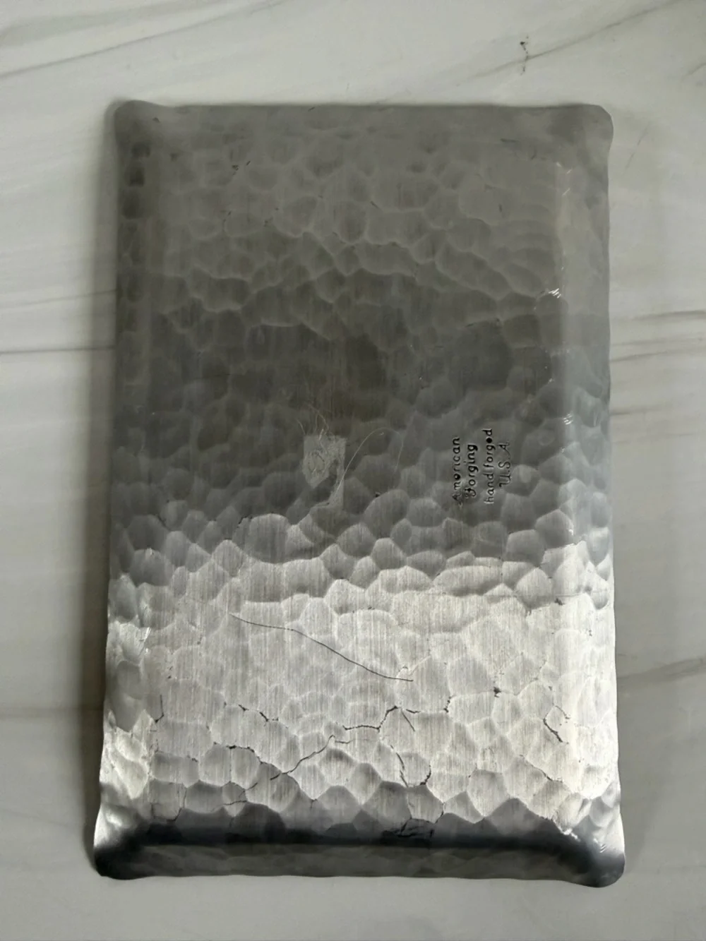 Vintage Dogwood Embossed Heavy Aluminum Trinket Tray from American Forging